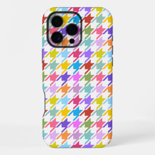 Houndstooth Multicolor+White Pattern iPhone 16 Pro Max Case