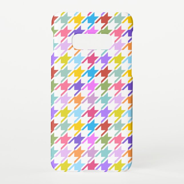Houndstooth Multicolor+White Pattern Samsung Galaxy Case (Back)