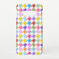 Houndstooth Multicolor+White Pattern