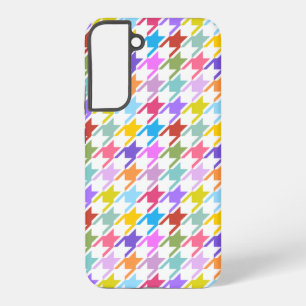 Houndstooth Multicolor+White Pattern Samsung Galaxy Case