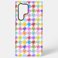 Houndstooth Multicolor+White Pattern