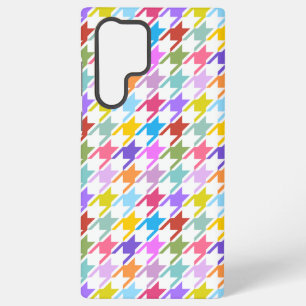 Houndstooth Multicolor+White Pattern Samsung Galaxy Case