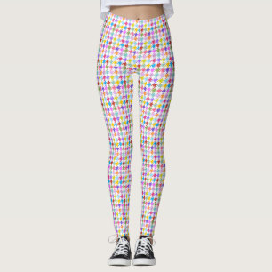 Houndstooth Multicolor+White Sml Pattern Leggings