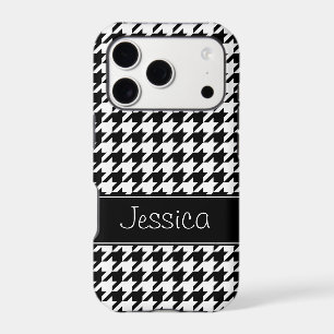 Houndstooth noir et blanc Preppy Personnalisé