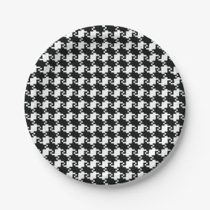 Houndstooth Paper Plate