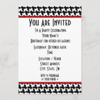 Houndstooth Party Invitation