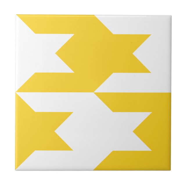 Houndstooth Pattern 1 Freesia Tile (Front)