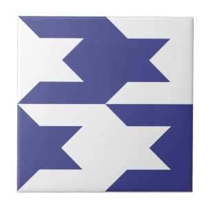 Houndstooth Pattern 1 Royal Blue Tile