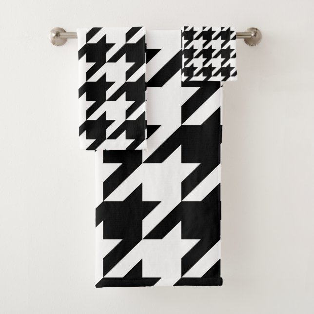 Houndstooth Pattern Bath Towel Set (Insitu)