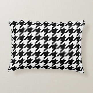 Houndstooth Pattern Black and White Accent Pillow