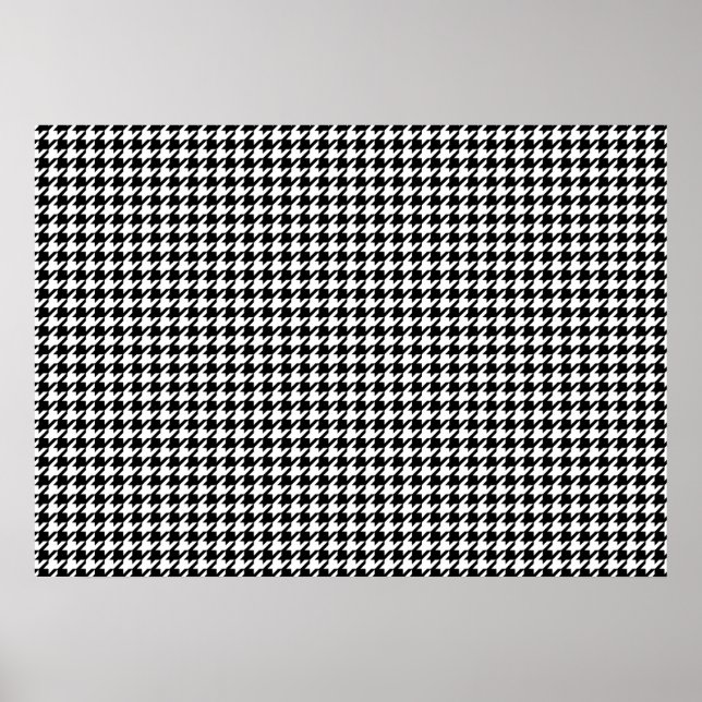 Houndstooth pattern - Black and white Poster (Front)