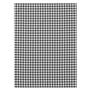 Houndstooth Pattern Black and White Tablecloth