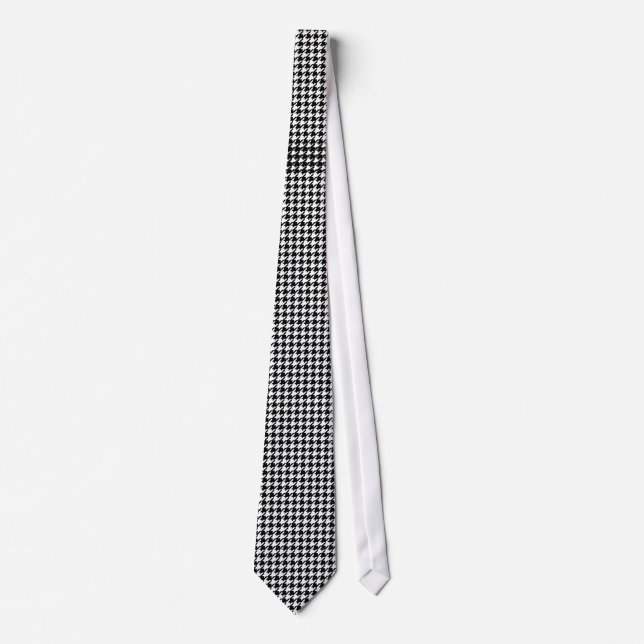 Houndstooth pattern - Black and white Tie (Front)