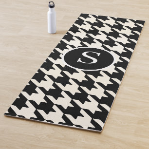 Houndstooth Pattern Black and White Yoga Mat