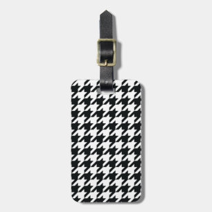 Houndstooth Pattern Black White Luggage Tag
