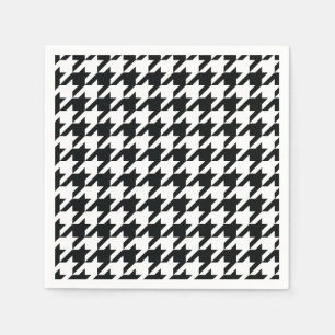 Houndstooth Pattern Black White Napkin