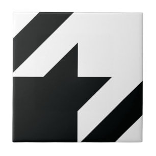 Houndstooth Pattern Black White Tile