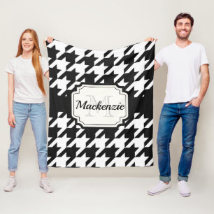 Houndstooth Pattern Fleece Blanket