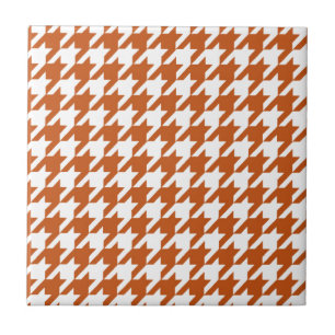 houndstooth pattern orange tile