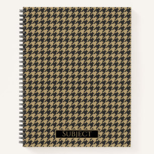 Houndstooth Pattern-Pale Taupe- Notebook