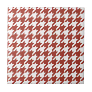 houndstooth pattern red and white tile