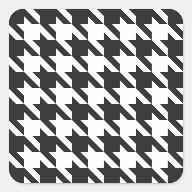 Houndstooth Pattern Square Sticker (Front)