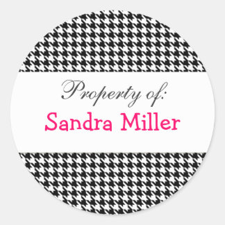 Houndstooth personalized label