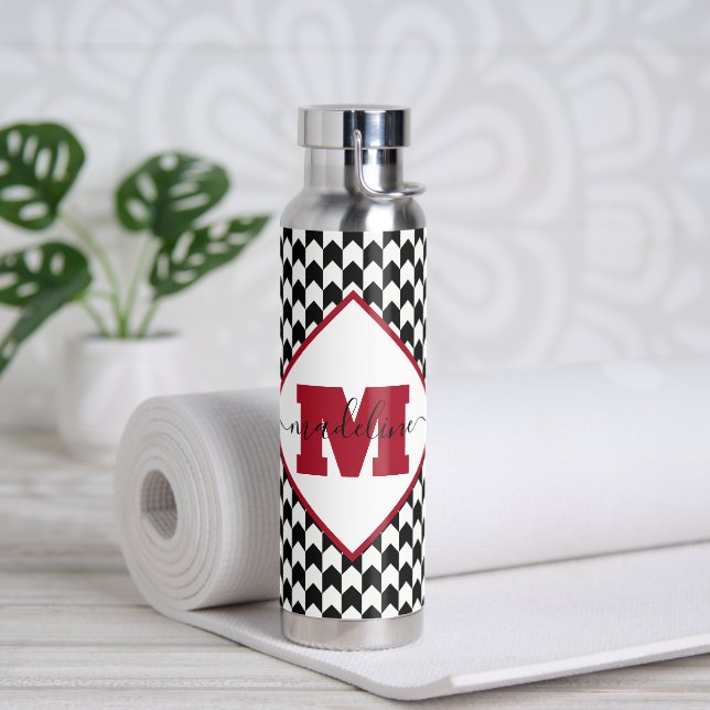 Houndstooth personalized water bottle (Yoga)