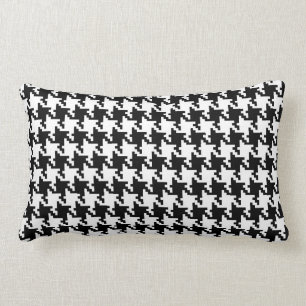 Houndstooth Pied-de-Poule Pattern Mod Lumbar Pillow