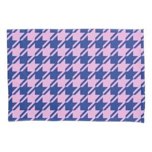 Houndstooth Pink+Blue Big Pattern Pillowcase