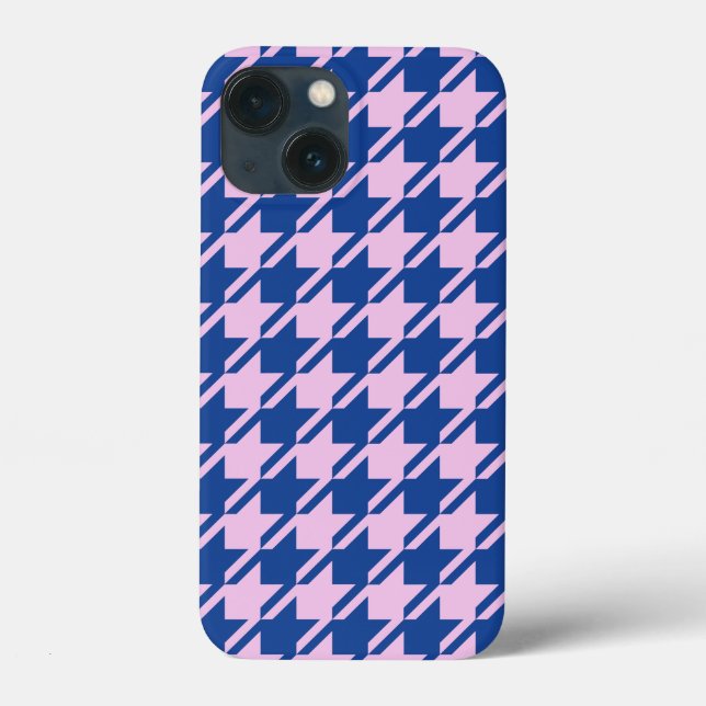 Houndstooth Pink+Blue Pattern Case-Mate iPhone Case (Back)