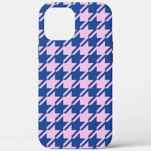 Houndstooth Pink+Blue Pattern iPhone 12 Pro Max Case