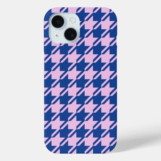 Houndstooth Pink+Blue Pattern Case-Mate iPhone Case (Back)