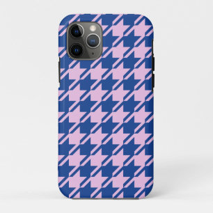 Houndstooth Pink+Blue Pattern iPhone 11 Pro Case