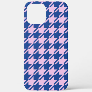 Houndstooth Pink+Blue Pattern iPhone 12 Pro Max Case