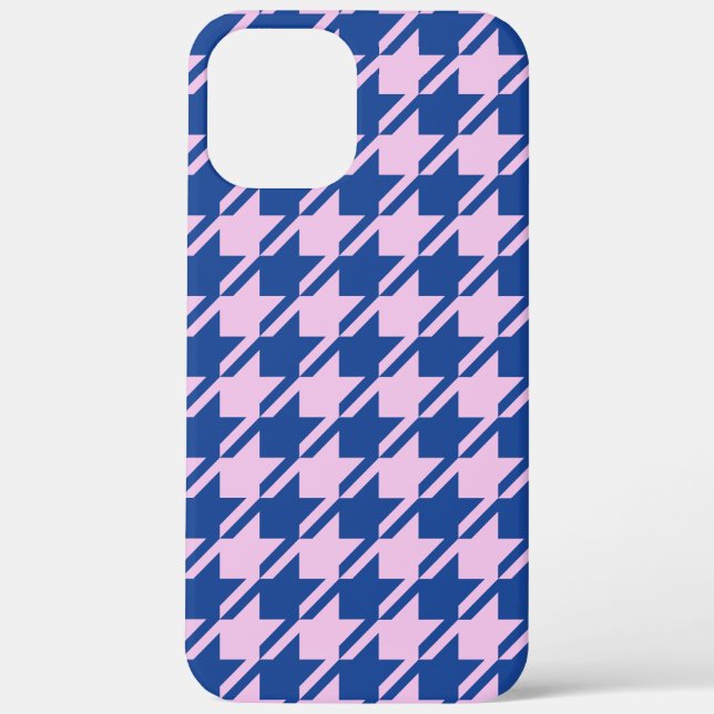 Houndstooth Pink+Blue Pattern Case-Mate iPhone Case (Back)