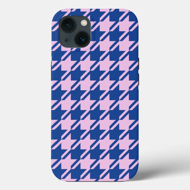 Houndstooth Pink+Blue Pattern Case-Mate iPhone Case (Back)