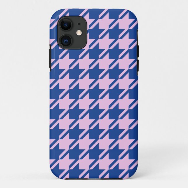 Houndstooth Pink+Blue Pattern Case-Mate iPhone Case (Back)