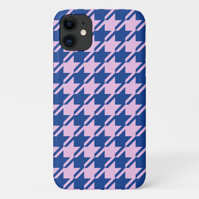 Houndstooth Pink+Blue Pattern Case-Mate iPhone Case (Back)