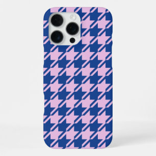Houndstooth Pink+Blue Pattern iPhone 16 Pro Max Case
