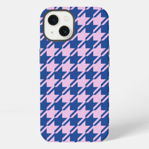 Houndstooth Pink+Blue Pattern iPhone 13 Case