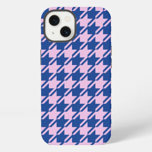 Houndstooth Pink+Blue Pattern iPhone 13 Case