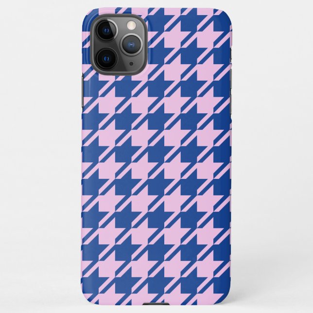 Houndstooth Pink+Blue Pattern iPhone Case (Back)