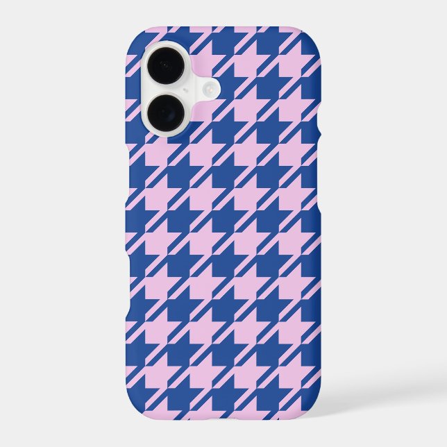 Houndstooth Pink+Blue Pattern Samsung Galaxy S21 Ultra Case (Back)