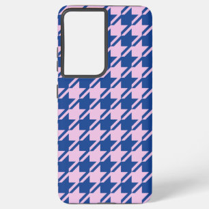 Houndstooth Pink+Blue Pattern Samsung Galaxy Case