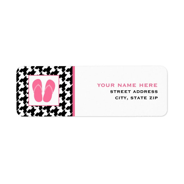 Houndstooth & Pink Flip Flops (Front)