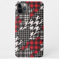 Houndstooth Plaid Pattern Patchwork Collage