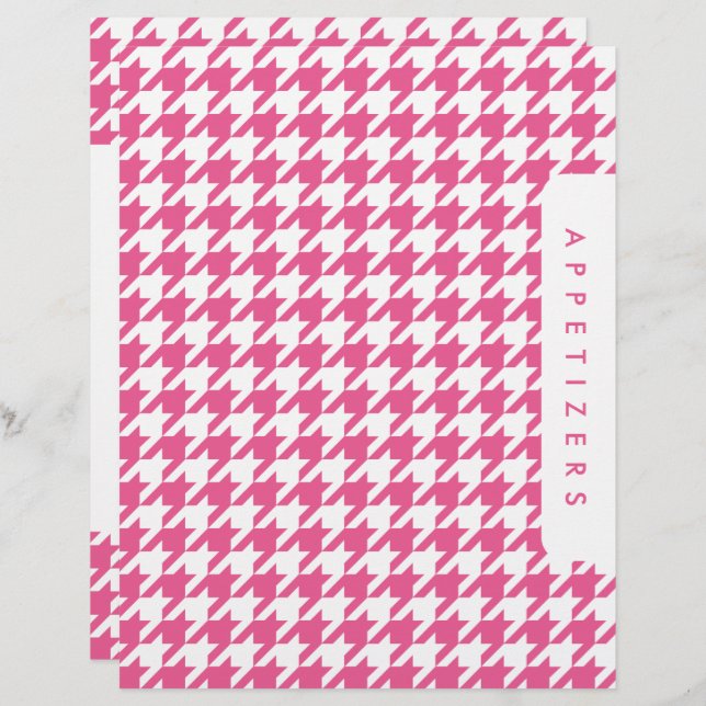 Houndstooth Recipe Divider / Appetizers / Custom   (Front/Back)