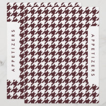 Houndstooth Recipe Divider / Appetizers / Custom