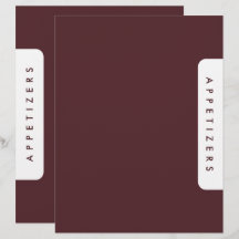 Houndstooth Recipe Divider / Appetizers / Custom